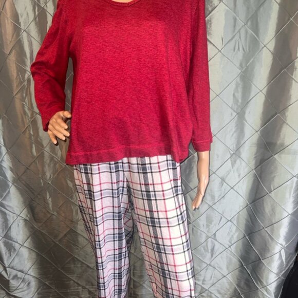 ND Intimates Pajamas‎ Set Sz. XL Red to pith Plaid Bottoms - Picture 1 of 4